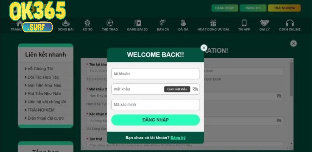 Hướng dẫn các bước đăng nhập để tham gia cá cược tại OK365